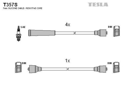 Провід свічковий 2141 (силікон) TESLA T357S