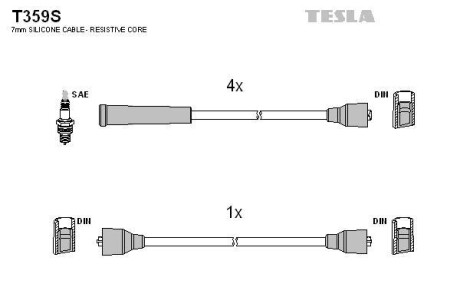 Провід свічковий 2121-21213 карб (силікон) TESLA T359S