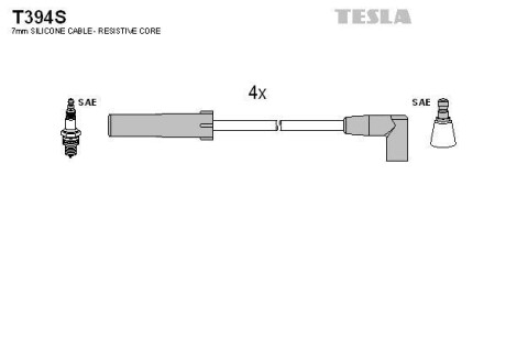 Провода свечные 21214 инж моновпрыск (силикон) TESLA T394S