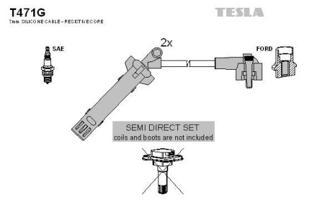 Комплект кабелей зажигания TESLA T471G