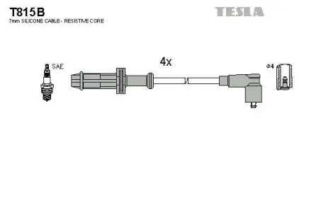 Провід високовольтні (к-кт) CITROEN BERLINGO (96-11) 1.1, 1.4i BLATNA TESLA T815B