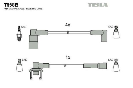 Комплект кабелiв запалювання TESLA T858B