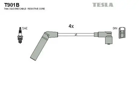 Провід високовольтні, комплект Mitsubishi Colt v 1.5 (99-03) TESLA T901B