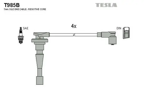 Провід високовольтні (к-кт) Honda CR-V (I,II) 2.0i BLATNA TESLA T985B