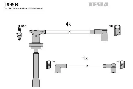 Провід високовольтні, комплект Nissan TESLA T999B