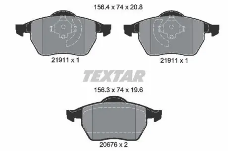 Тормозные колодки дисковые TEXTAR 2191102 (фото 1)