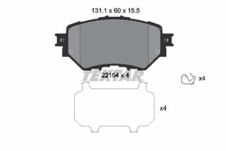 Колодки тормозные (передние) Mazda 3 1.5-2.5 13- (Akebono) TEXTAR 2215401