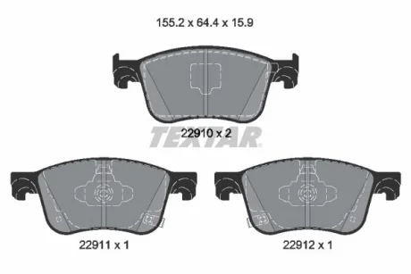 Комплект гальмівних колодок передн TEXTAR 2291001
