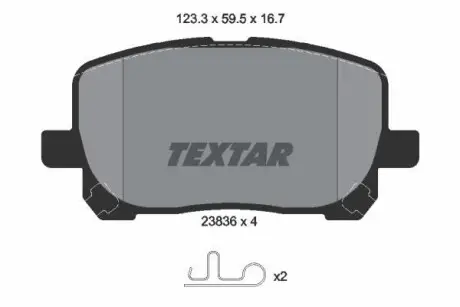 Гальмівні колодки TOYOTA Avensis/Corolla/Matrix "F "01-14 TEXTAR 2383601