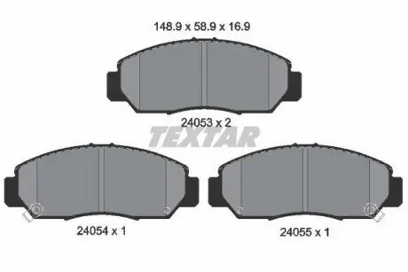 A_Гальмівні колодки HONDA Accord/FR-V "F "01>> TEXTAR 2405301