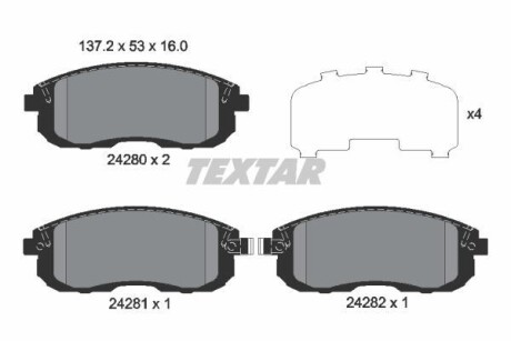 Гальмівні колодки. TEXTAR 2428001