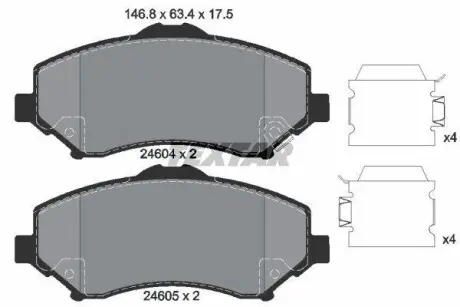 Колодки тормозные (передние) Chrysler Grand Voyager V 07-/Dodge Caravan 08- (Bosch) Q+ TEXTAR 2460402