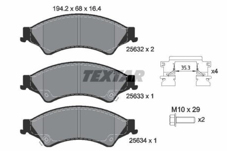 Тормозные колодки (передние) Ford Ranger 11- Q+ TEXTAR 2563201