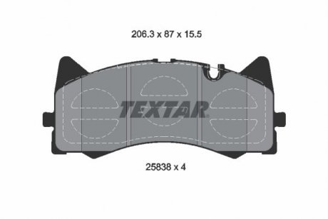 Колодки тормозные (передние) MB C-class (W205) C63 AMG 14-(Akebono) Q+ TEXTAR 2583801