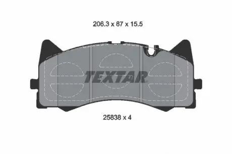 Колодки тормозные (передние) MB C-class (W205) C63 AMG 14-(Akebono) Q+ TEXTAR 2583801
