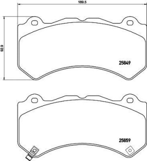 Колодки гальмівні (передні) Jeep Grand Cherokee 10- (Brembo) TEXTAR 2584901