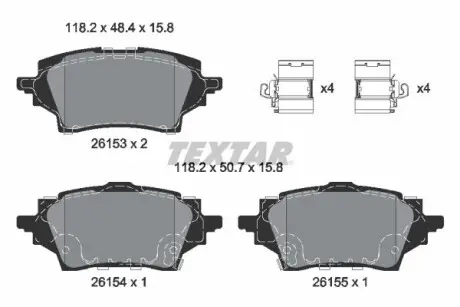 Тормозные колодки задние Suzuki Swace/Toyota C-HR/Corolla 19- (TRW) Q+ TEXTAR 2615301