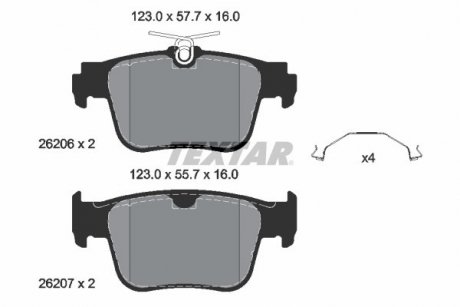 Колодки тормозные (задние) Audi A3/Skoda Octavia/VW Golf VIII 1.4/2.0 TSI 20-(ATE) TEXTAR 2620601