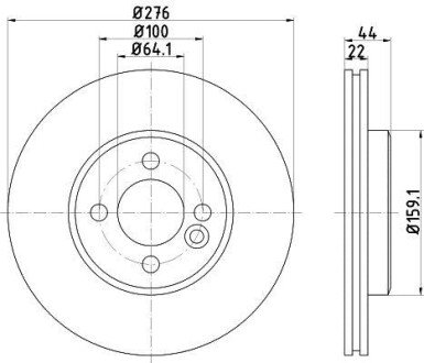 A_Диск гальмівний MINI Mini(R50,R52) "F D=276mm "01-"07 TEXTAR 92262403