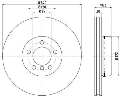 Диск гальмівний (передній) BMW 1 (F20/F21)/ 3 (F30/F31)/ 4 (F36) 11- (340x30) PRO+ TEXTAR 92264925