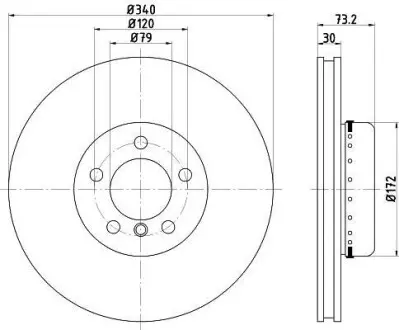 Диск тормозной (передний) BMW 1 (F20/F21)/ 3 (F30/F31)/ 4 (F36) 11- (340x30) PRO+ TEXTAR 92264925