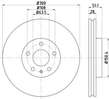 Диск тормозной (передний) Ford Mondeo V 13-(300x28) PRO TEXTAR 92268603 (фото 1)