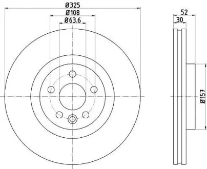 Диск тормозной (передний) Land Rover Discovery Sport/Range Rover Evoque 2.0/2.2D 11-(325x30) PRO TEXTAR 92278603 (фото 1)