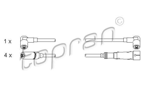 Комплект проводів запалювання TOPRAN / HANS PRIES 102982