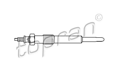 Свеча накала (10V / 98 мм) Ford Focus Galaxy Mondeo Transit 1.8TDCI 98-13 TOPRAN / HANS PRIES 302 115