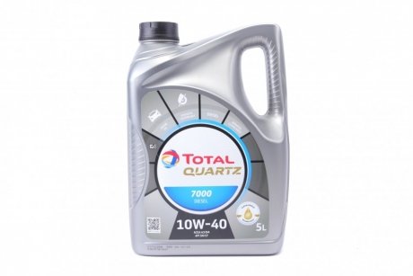 Олива моторна Quartz 7000 Diesel 10W40 (5 Liter) TOTAL 214108