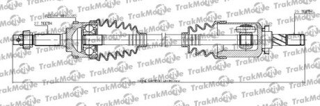 NISSAN Полуось лів. с ABS 44 зуб. L=639mm, 27/25 зуб. PRIMERA Hatchback (P11) 1.6 16V 96-02 TRAKMOTIVE 30-1121