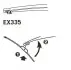 Щетка стеклоочистителя каркасная задняя 330mm (13&#039;&#039;) ExactFit Rear Hyundai I-30 (EX335B) Trico EX335 (фото 1)