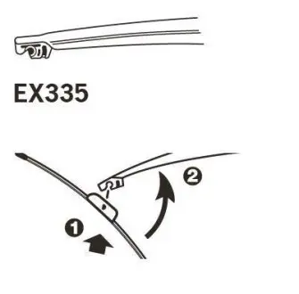 Щітка склоочисника каркасна задня 330mm (13'') ExactFit Rear Hyundai I-30 Trico EX335