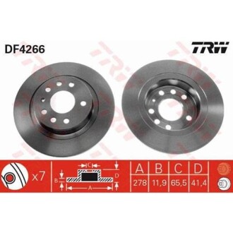 Диск тормозной FIAT, OPEL SIGNUM, SAAB, задн. (выр-во) TRW DF4266