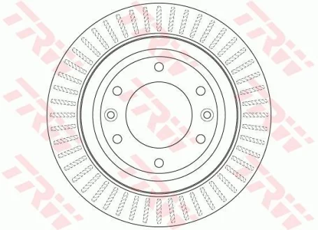 Диск гальмівний задн Лів/Прав (лакірован) HYUNDAI H-1 CARGO, H-1 TRAVEL 2.4/2.5D 02.08- TRW DF6350