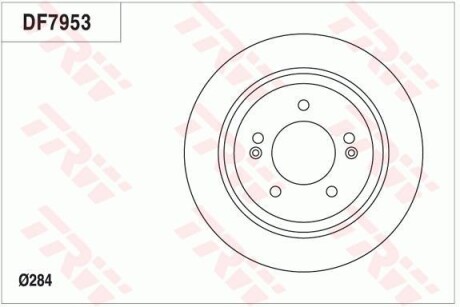 Диск тормозной (1 шт.) HYUNDAI/KIA Grandeur/Optima/Soul "R D=284mm "11>> TRW DF7953