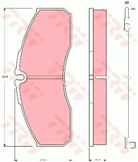Колодки гальмівні RENAULT Mascott 110/Mascott 130/Mascott 140/Mascott 150 TRW GDB1610
