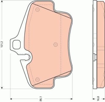 Гальмівні колодки дискові PORSCHE 911/Boxster (986)/Cayman "R "97-"13 TRW GDB1758