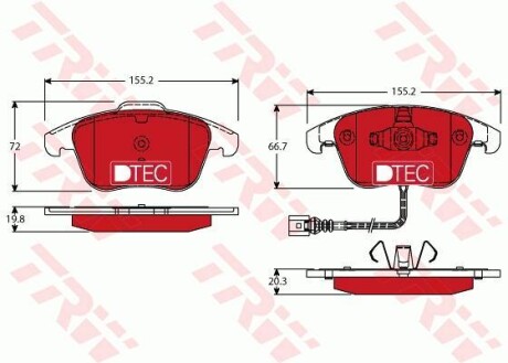 Гальмівні колодки, дискові. TRW GDB1762DTE