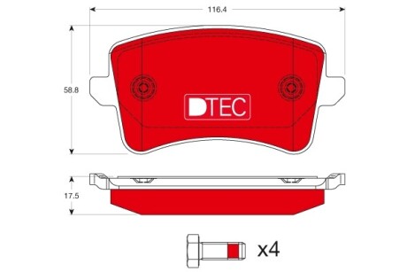 Гальмівні колодки, дискові. TRW GDB1765DTE