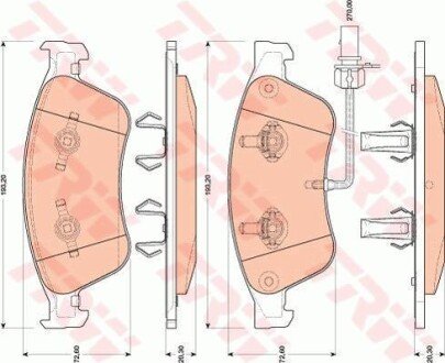 A_Гальмівні колодки дискові AUDI A8 "F "03-"10 TRW GDB1811