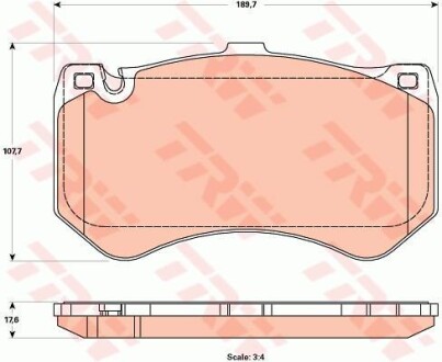 Колодки гальмівні MERCEDES CLS63AMG/W218/E63AMG/W212/SLS AMG "F "11>> TRW GDB1907