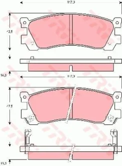Комплект гальмівних колодок задн, MAZDA 929 III, 929 IV, 929 V, XEDOS 9 2.0-3.0 06.87- TRW GDB3264
