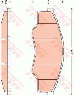 A_Гальмівні колодки дискові TOYOTA Hilux pikap 2,5 "F "07>> TRW GDB3500