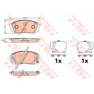 Тормозные колодки пер. Hyundai Tucson/ I40 11-/ Kia Sportage IV TRW GDB3642