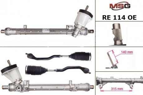 Рулевая рейка без ГПК новая RENAULT FLUENCE 10-,GRAND SCENIC 09-,MEGANE CC 10-,SAMSUNG SM3 11- TRW RE114OEM