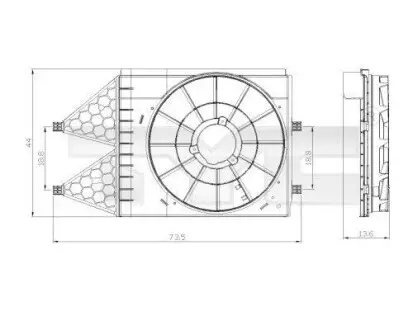 Корпус вентилятора радіатора SEAT IBIZA IV, IBIZA IV SC, IBIZA IV ST SKODA FABIA II, ROOMSTER VW POLO V 1.2-1.6LPG 09.06-05.15 TYC 83700331