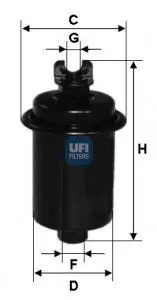 Фильтр топливный Mitsubishi Galant (СПЕЦВЫКУП) UFI 3163100