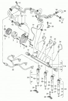 Трубка топливная обратная VAG 03L130235AJ