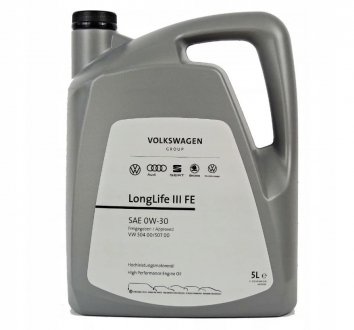 Масло LongLife III FE 0W-30, 1л, 504.00/507.00 VAG GS55545C2